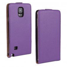 Samsung Galaxy Note 4 - Genuine Leather Up Down Flip Protective Phone Cover Case - Purple